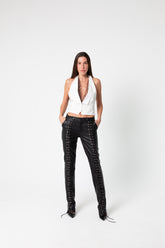 PANTALONES CUERO CORDONES